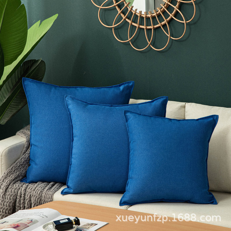 Solid Color Cushion Sofa Pillow White Blue Gray Coffee Color Purple Red Cushion Cover Waist Pillow
