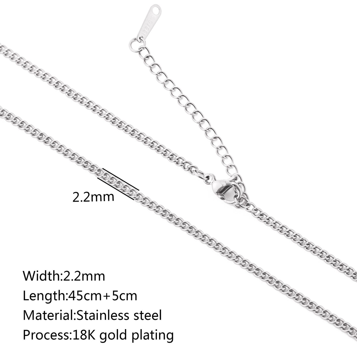 Stainless Steel Vacuum Vapor Plating 18K Gold Color Protection Lip Chain