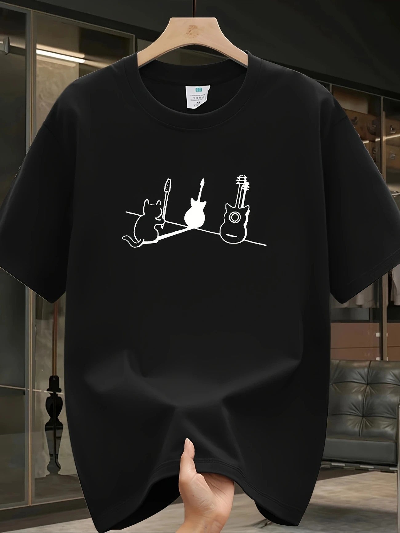 Men's Mesh Print Casual T-Shirt - Breathable Graphic Tee