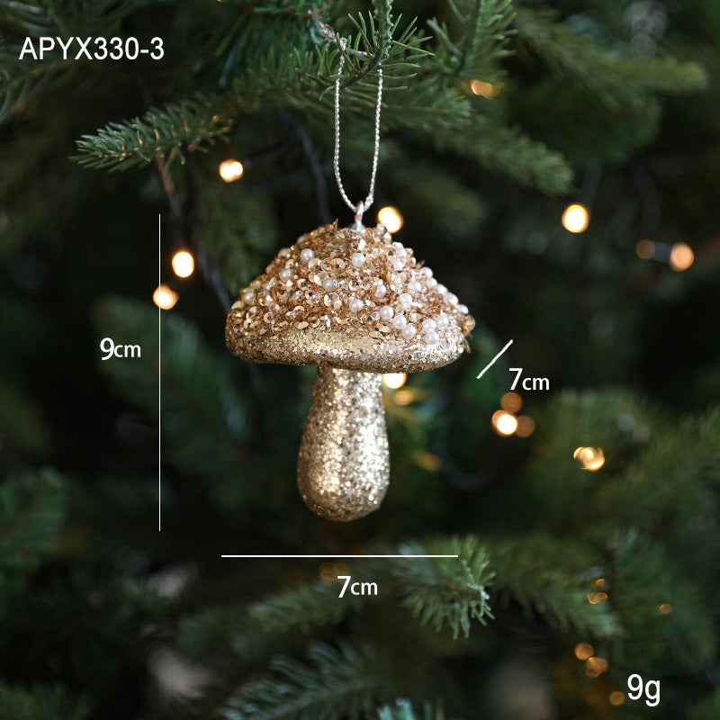 Creative Foam Ice Cream & Mushroom Christmas Tree Ornaments - Pastoral Style Pendants - DropOnline.co