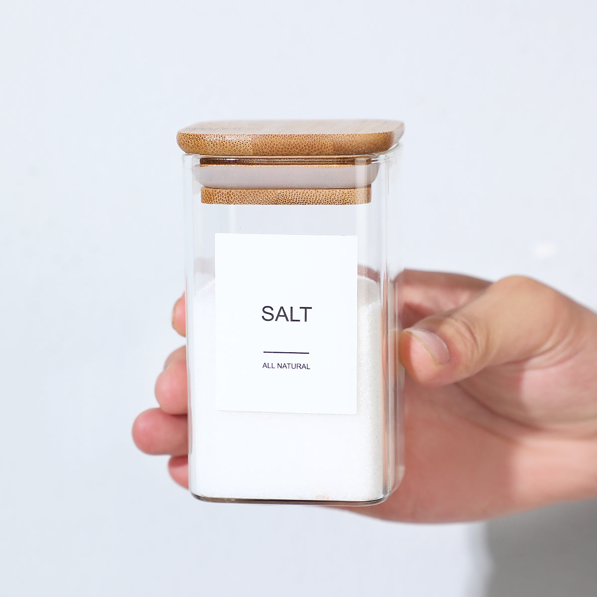 Square Spice Jars Set - 12 Piece with 72 Labels for Coffee, Tea & Kitchen Seasonings