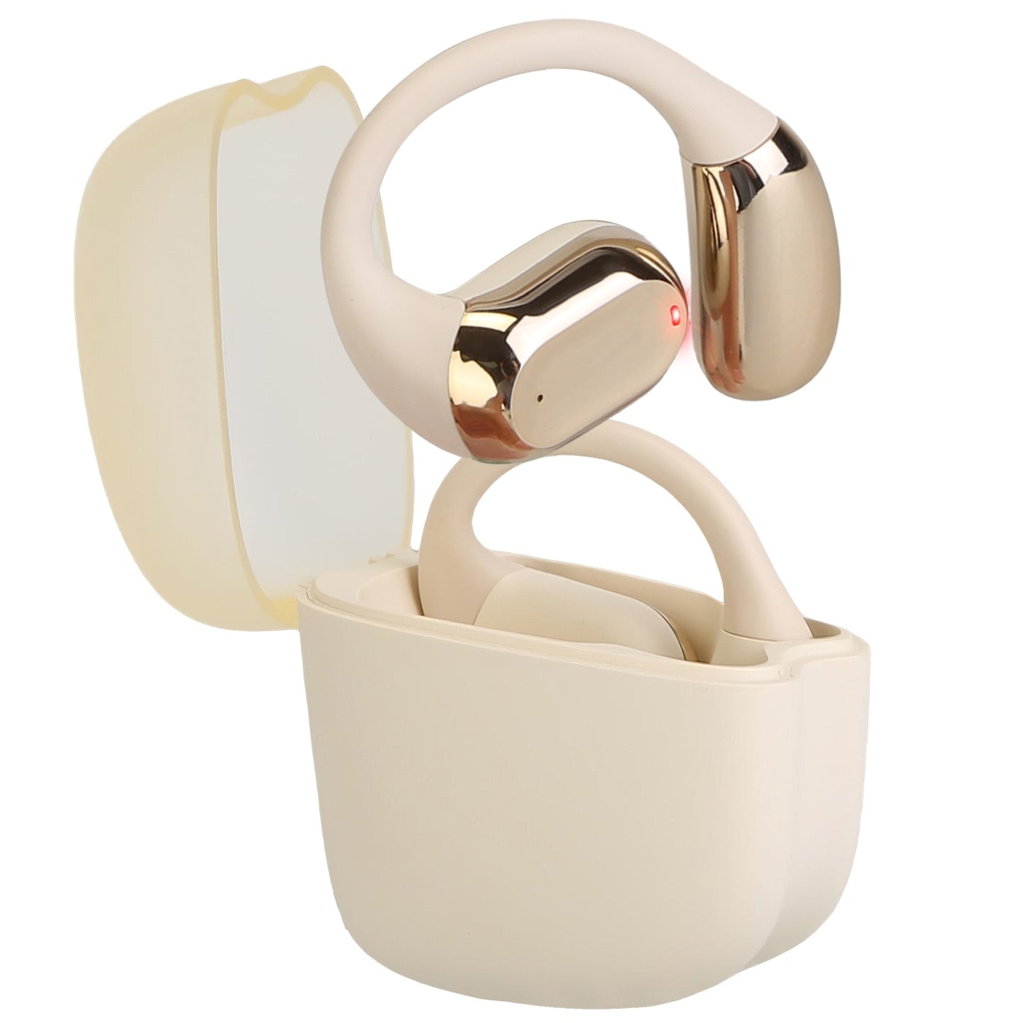 Wireless V5.4 Open Ear Earbuds - IPX5 Waterproof Sport Headphones with LED Charging Case