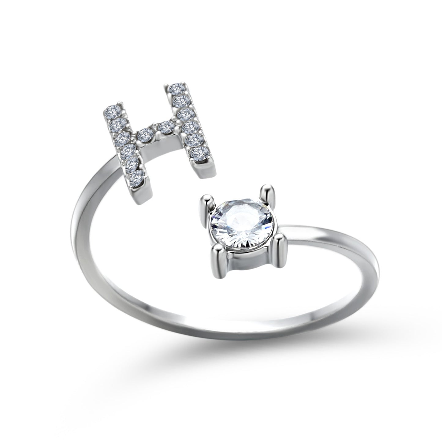 Adjustable Initial Letter Ring - Personalized Alphabet Jewelry