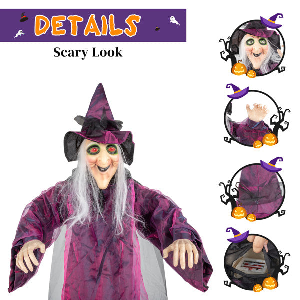 71in Life-Size Hanging Witch - Talking Halloween Decoration
