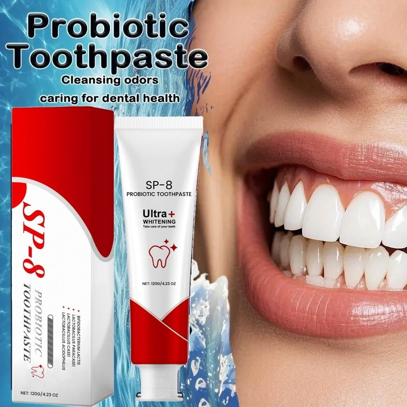 Temu Hot Sell Probiotic Whitening Toothpaste, Sp-8 Ultra Whitening Toothpaste,Fresh Breath  Strong Stains, Mint Flavor, Super Probiotics Used For Super Whitening And Fresh Breath