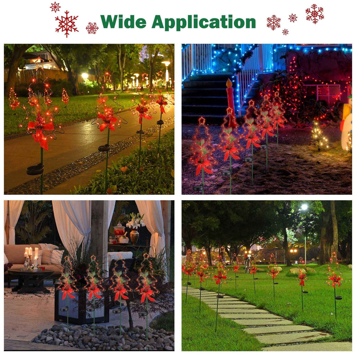 Christmas Tree Solar Stake Light - LED Outdoor Garden Pathway Decoration - DropOnline.co