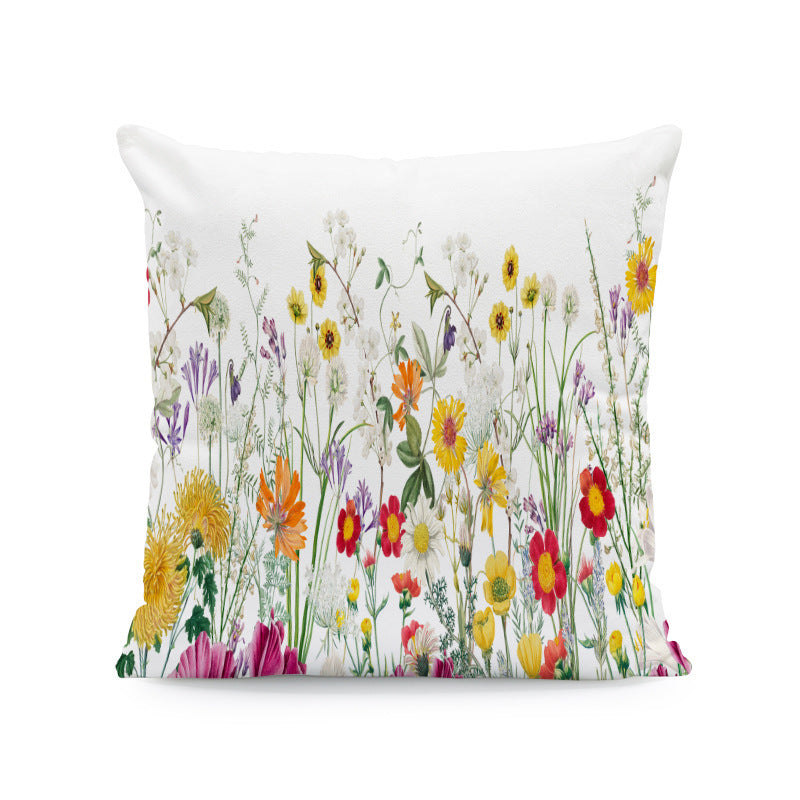 Ink-painting Plum Blossom Yellow Flower Sofa Cushion Cover Without Pillow Core