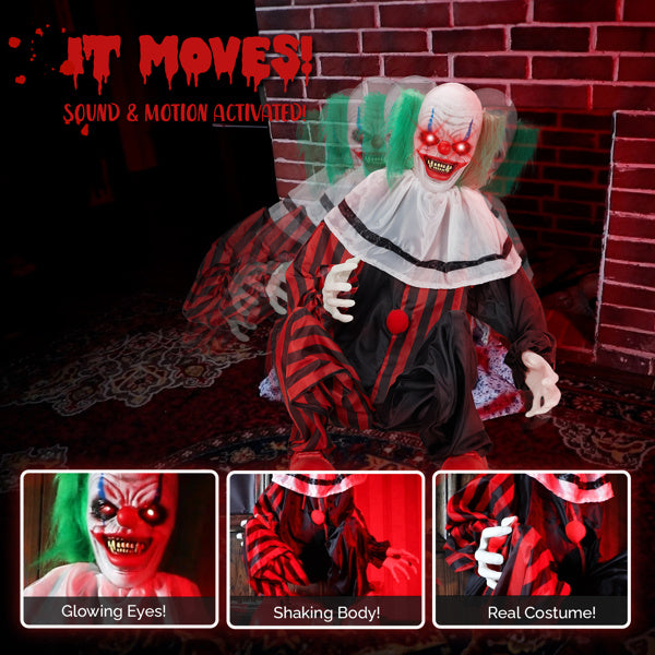 2.6ft Clown Halloween Standing Decoration - Life-Size Horror Display