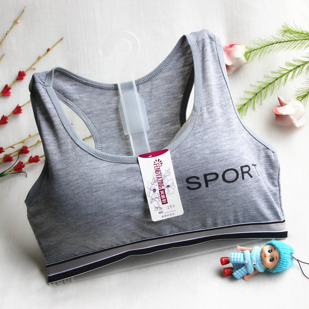 Girls' Developmental Girls' Underwear Size Size Size Middle and Big Kids Student Letters Sports Bra Cotton Non-rimmed Small Vest