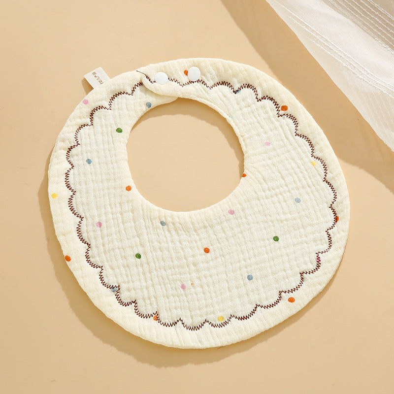 Baby Bib Set - 6-Layer Cotton Anti-Spill Round Bibs