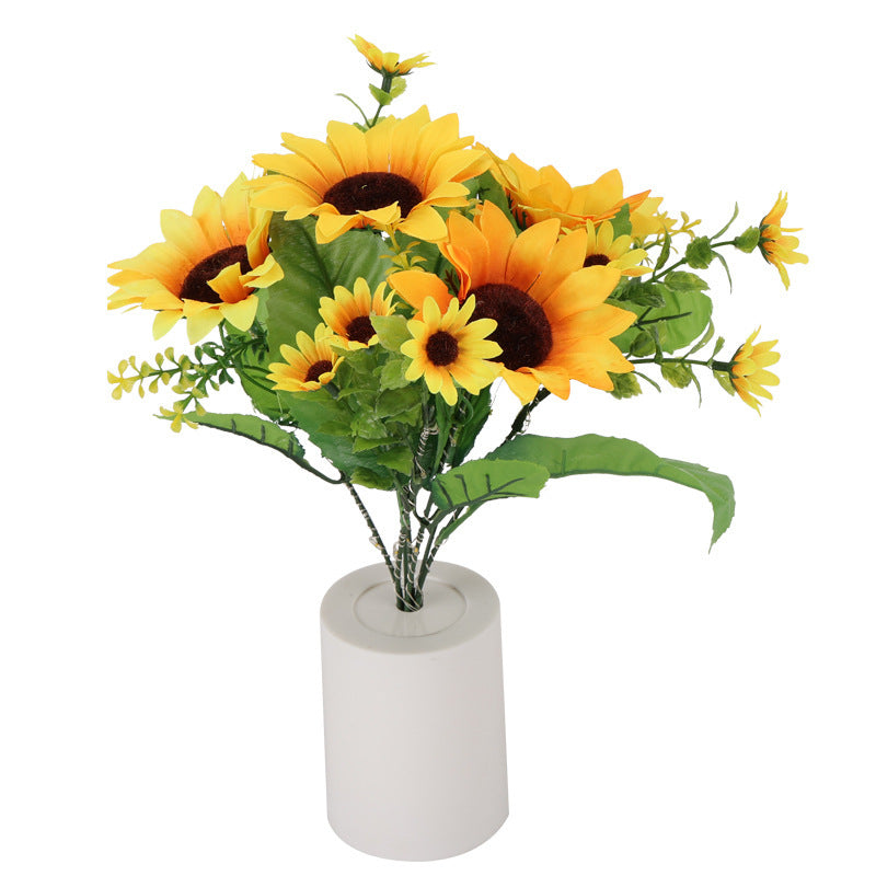 Premium Sunflower Bouquet Night Light - Creative Home Desktop Decoration