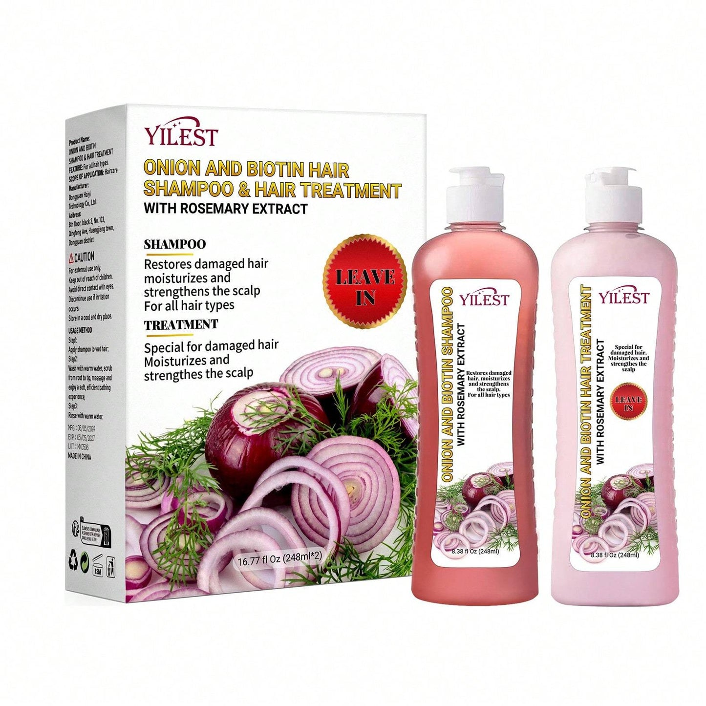 Onion Shampoo & Conditioner With Onion Extract And Vitamin E Cleanses And Reduces Oiliness, Suitable For All Hair Types-Selling On Ebay Is Prohibited