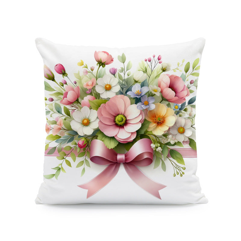 Ink-painting Plum Blossom Yellow Flower Sofa Cushion Cover Without Pillow Core