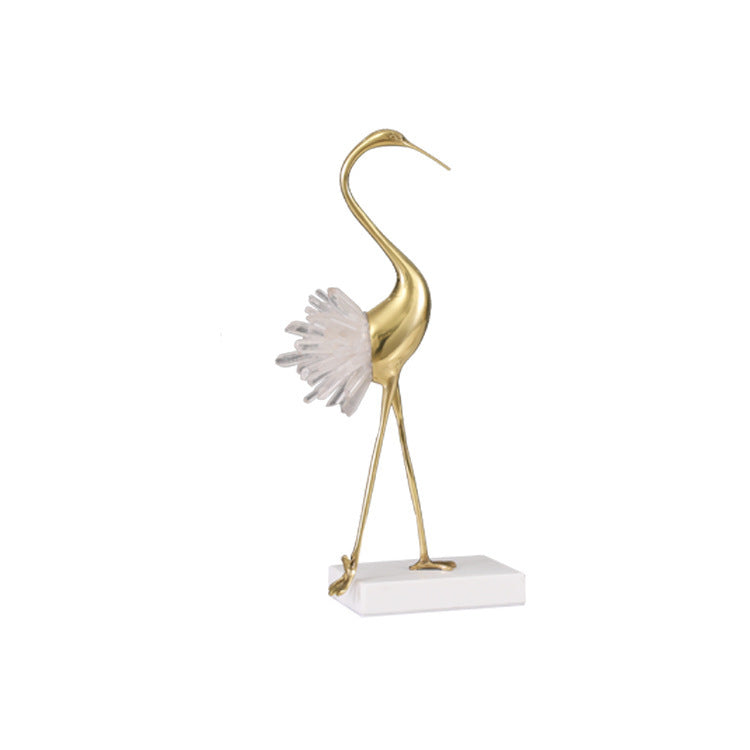 Premium Crystal Crane Home Decoration - Elegant Glass Bird Ornament