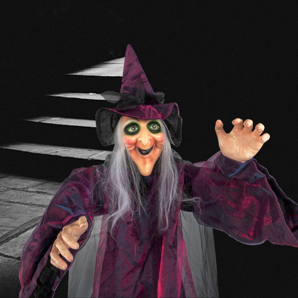 71in Life-Size Hanging Witch - Talking Halloween Decoration