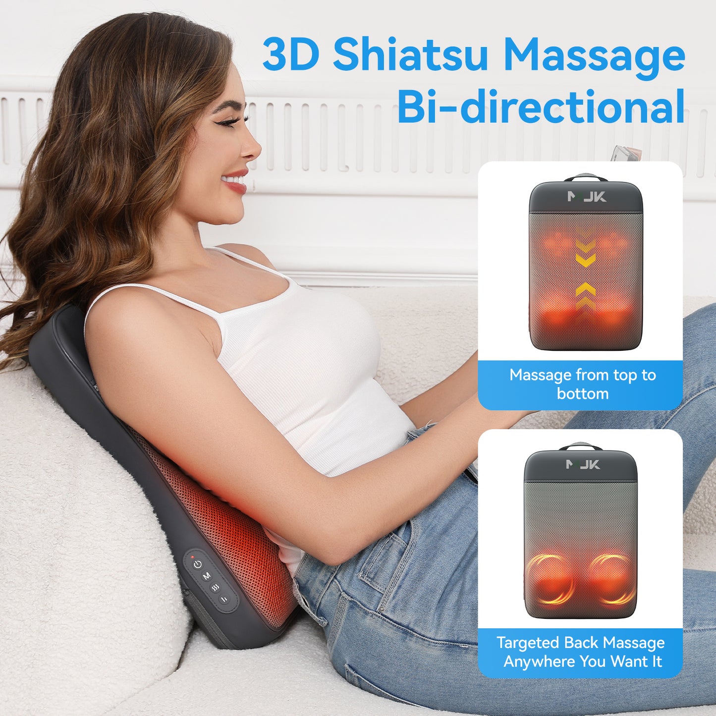 Short Walk Cushion Massager, Kneads And Heats The Waist And Back, Suitable For Office And Home Use, Portable Multi-functional Massage Device
