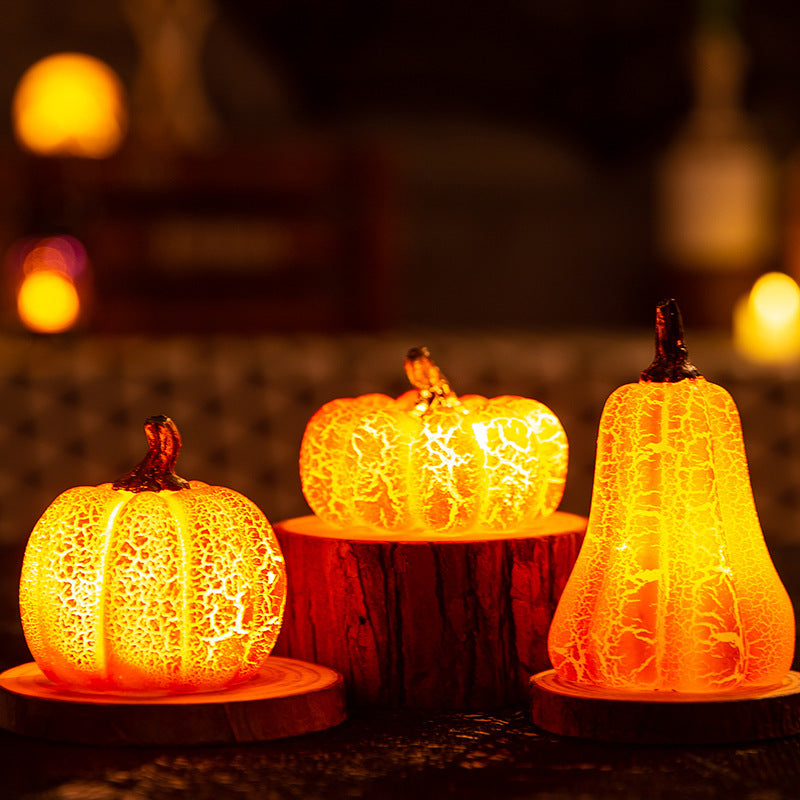 Halloween Pumpkin LED Candle Lamp - Resin Luminous Decoration