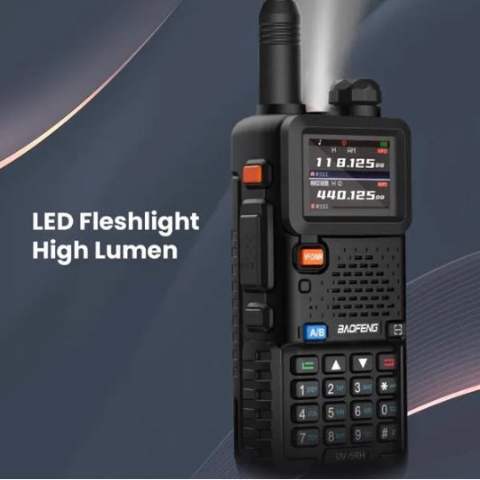 BAOFENG UV-5RH 10w GMRS Ham Radio With Long Range Walkie Talkies, Multifunctional Use, USB-C Charging, 999 Channels, Colorful LCD Display, Audio Produces