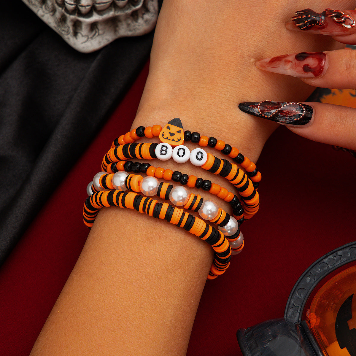 Bat Crystal Bracelet Set - Simple Personality Halloween Jewelry