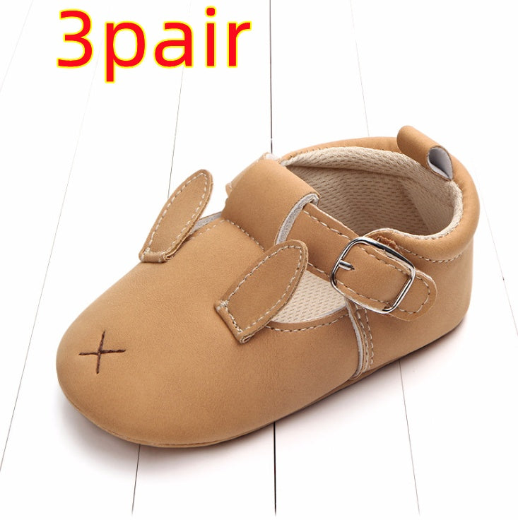 Cartoon Animal Baby Shoes - Soft Non-Slip Leather First Walking Shoes