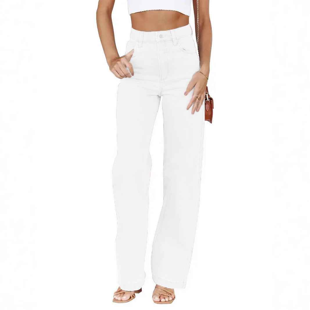 Temperament Commute Wide Leg Pants Washed