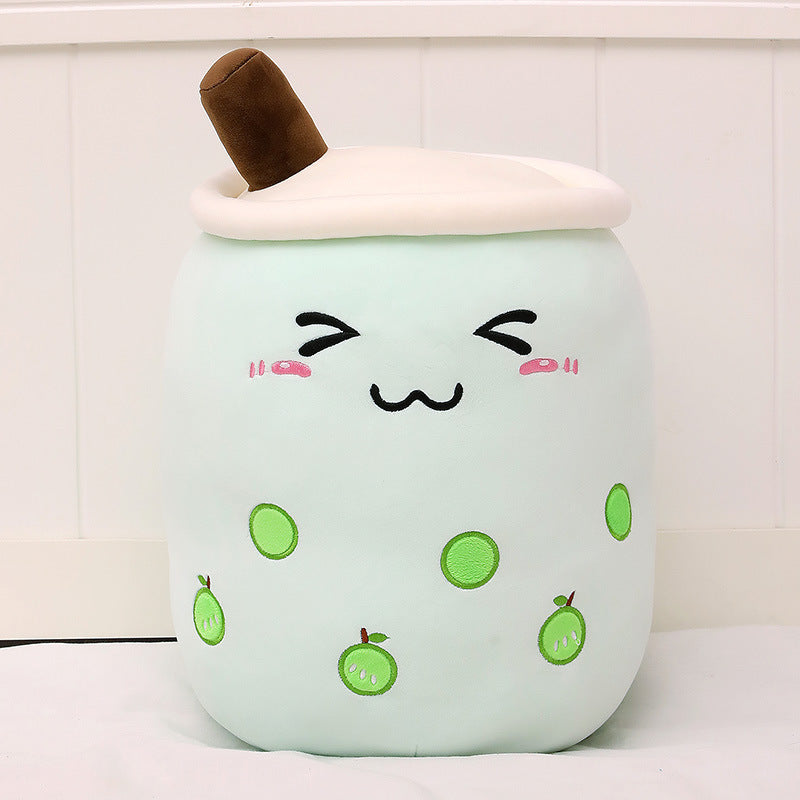 Boba Tea Plush Toy - Cute Strawberry Milk Tea Stuffed Animal Pillow Cushion for Kids