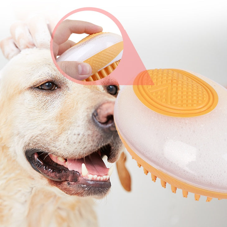 Dog Cat Bath Brush 2-in-1 - Pet SPA Massage Comb with Soft Silicone for Grooming & Shower