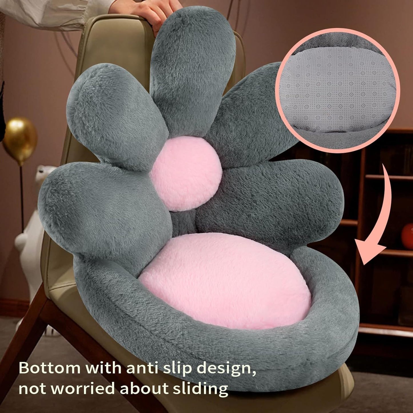 Round Nesting Cat Scratching Board - Flower Shape Seat Cushion Comfy Gaming Chair Pet Mat 19 Inch