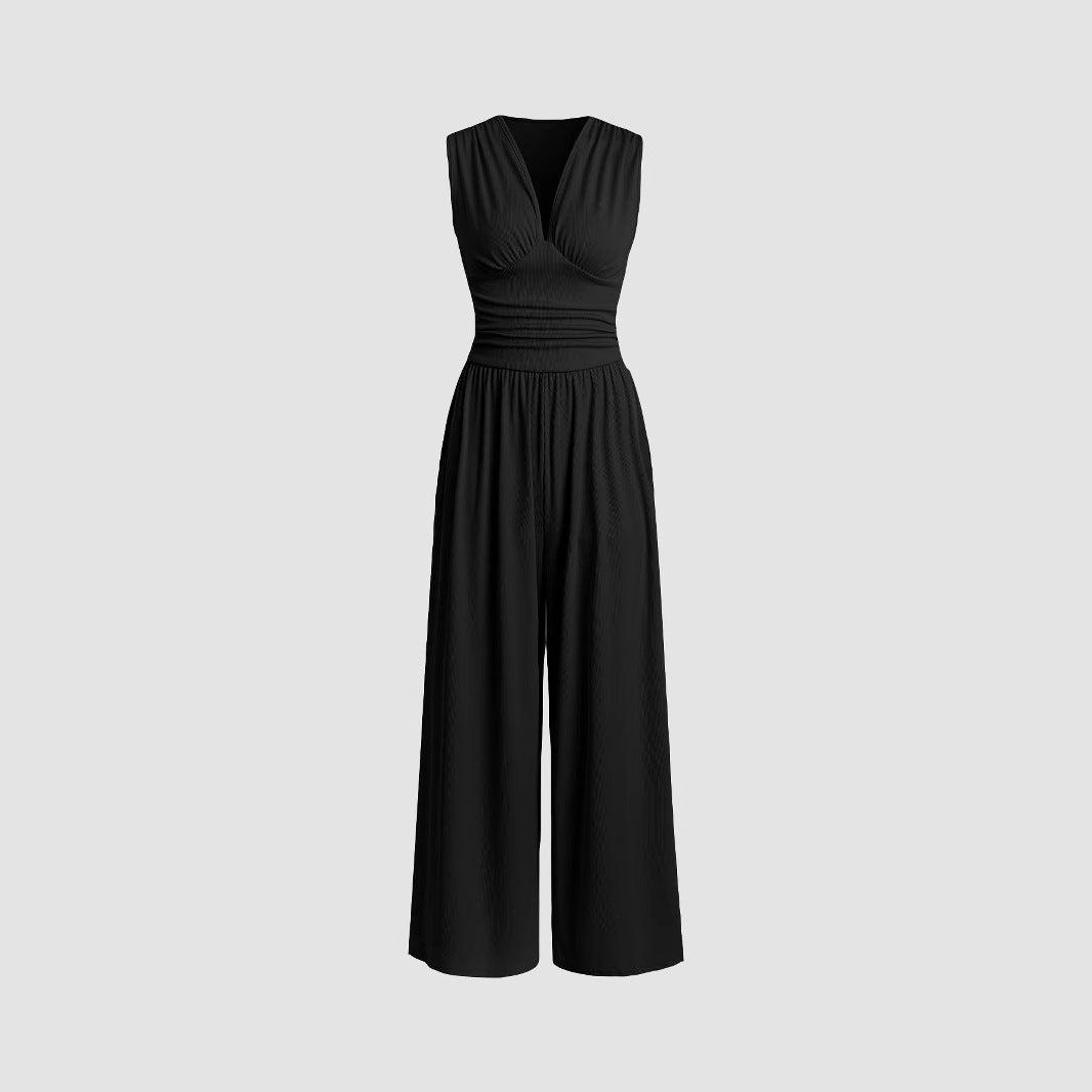 Sleeveless Knitted Wide Leg Jumpsuit