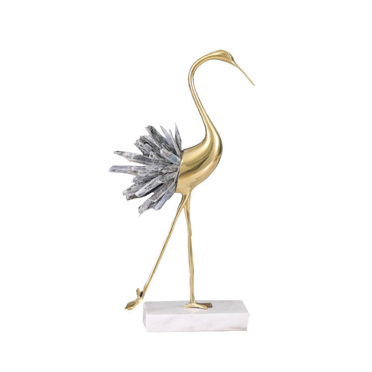 Premium Crystal Crane Home Decoration - Elegant Glass Bird Ornament