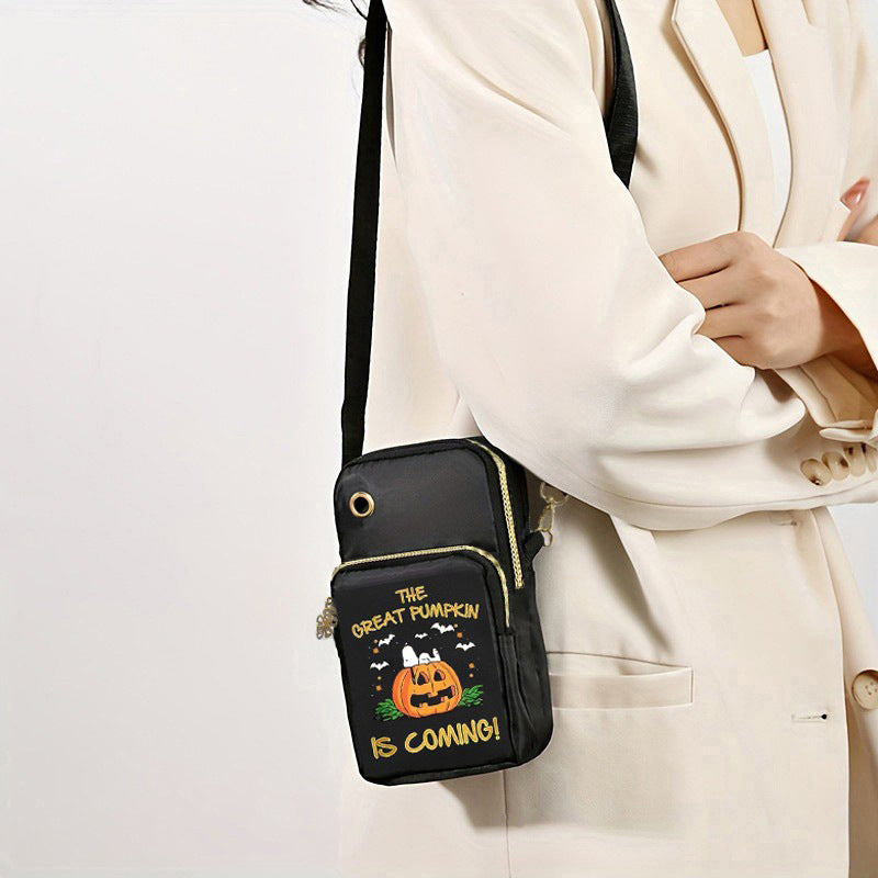 Halloween Pumpkin Phone Bag - Cute Mini Crossbody Wallet for Women