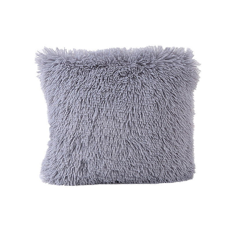 Living Room Bedroom Sea Velvet Solid Color Cushion Cover