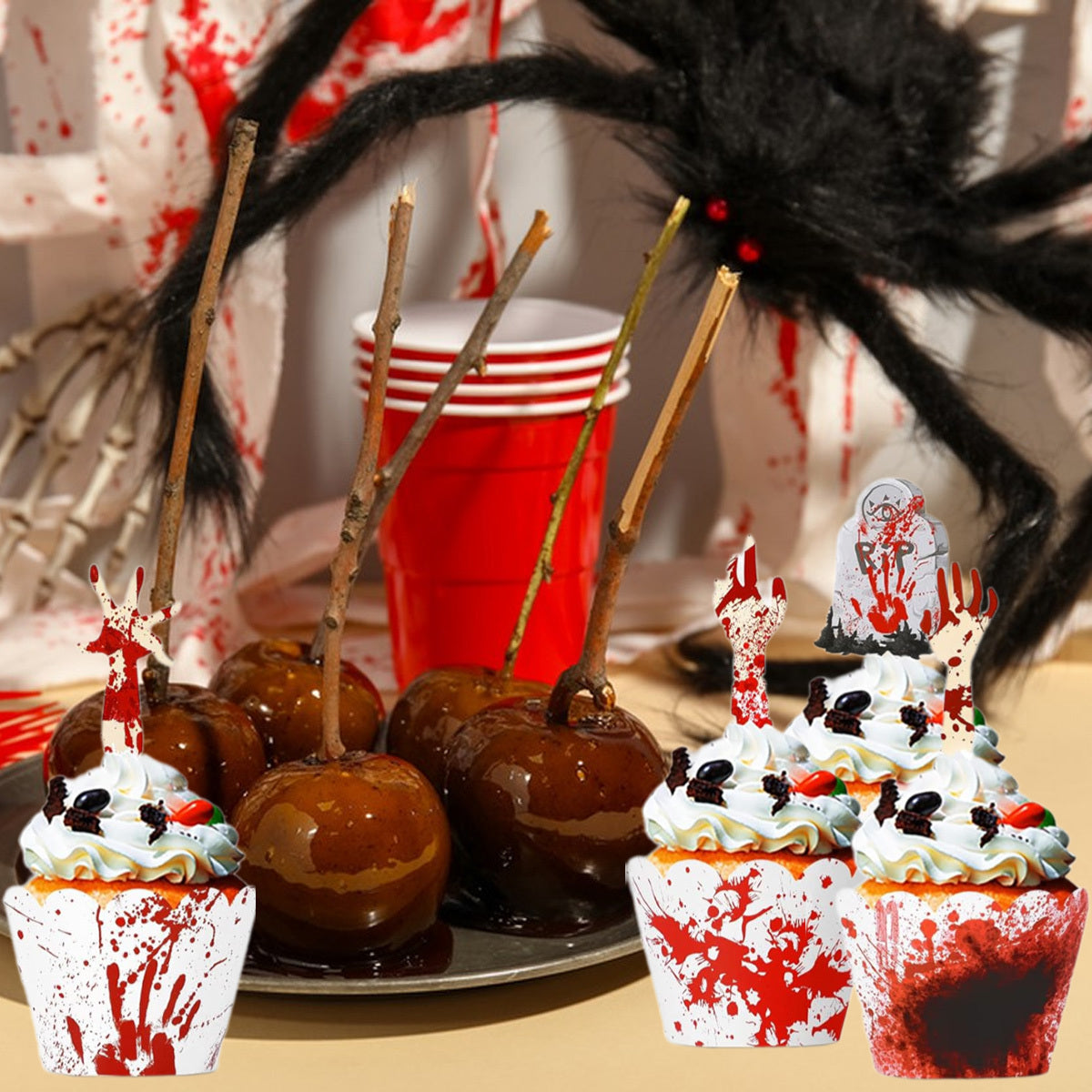 Halloween Cupcake Toppers - 48 Pcs Decorative Picks Set