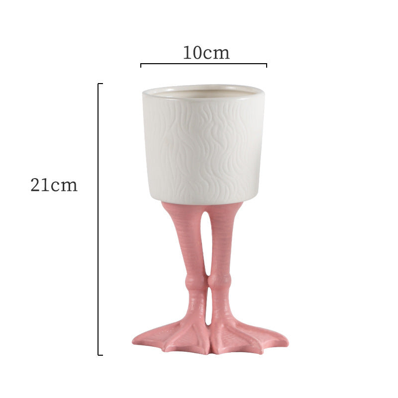 Premium Ceramic Flowerpot - Green Plant Home Soft Decoration for Living Room & Balcony