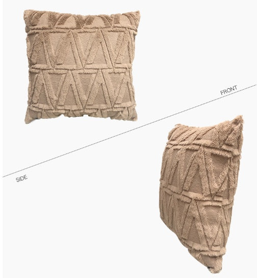 Plush Solid Color Sofa Pillowcase Living Room Cushion