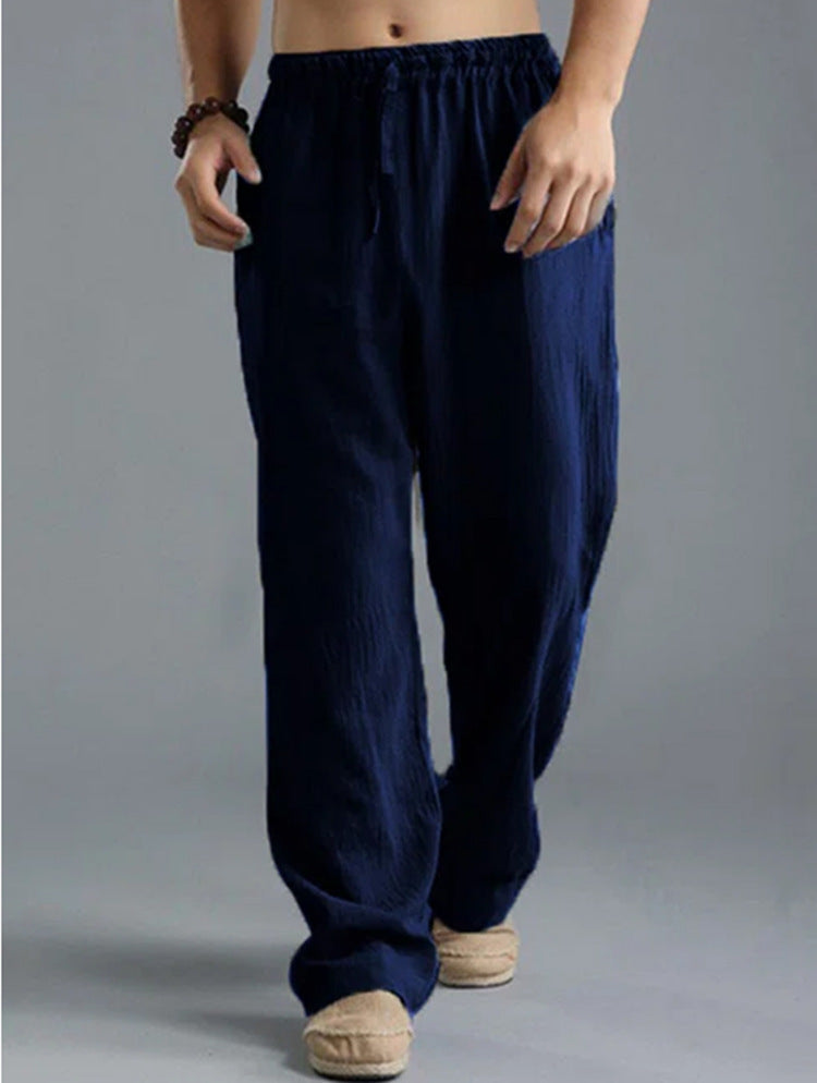 Men's Breathable Linen Casual Sports Pants - Loose Fit Summer Trousers