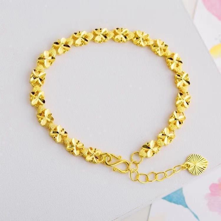 Gold-Plated Lucky Clover Gift - Love Heart Brass Gold-Plated Charm