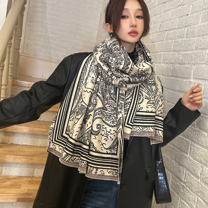 Women's Versatile Fashion Scarf - Thickened Warm Cashmere Winter Wrap