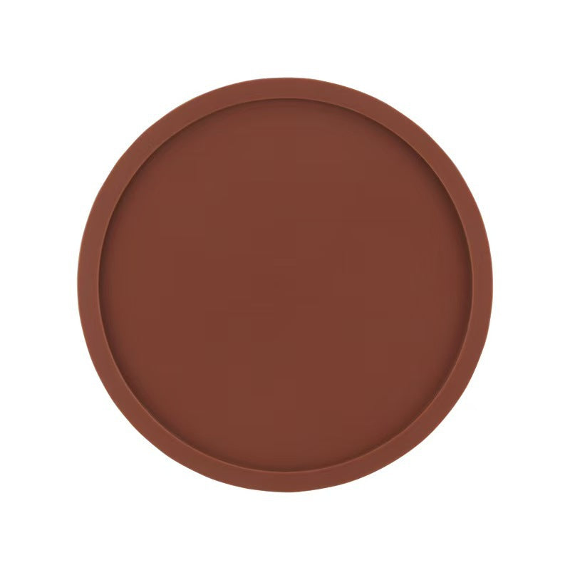 Premium Round Silicone Coasters - 10cm Black Non-Slip Set