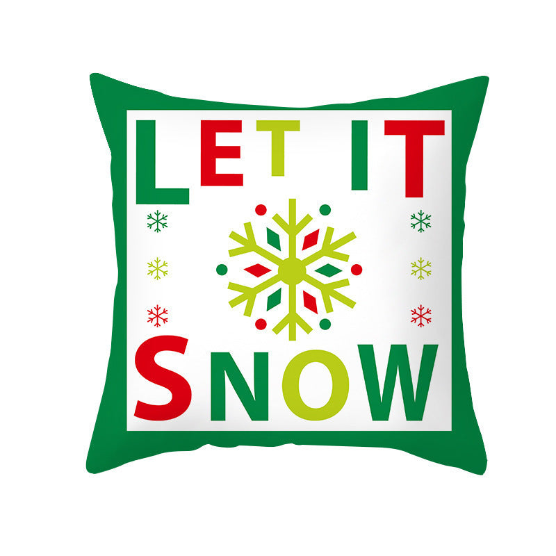 Cartoon Letter Printed French Velvet Cushion Cover