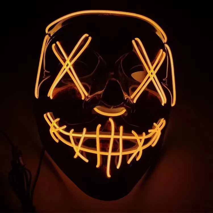 LED Glow V-Shaped Halloween Mask - Blue Light Design