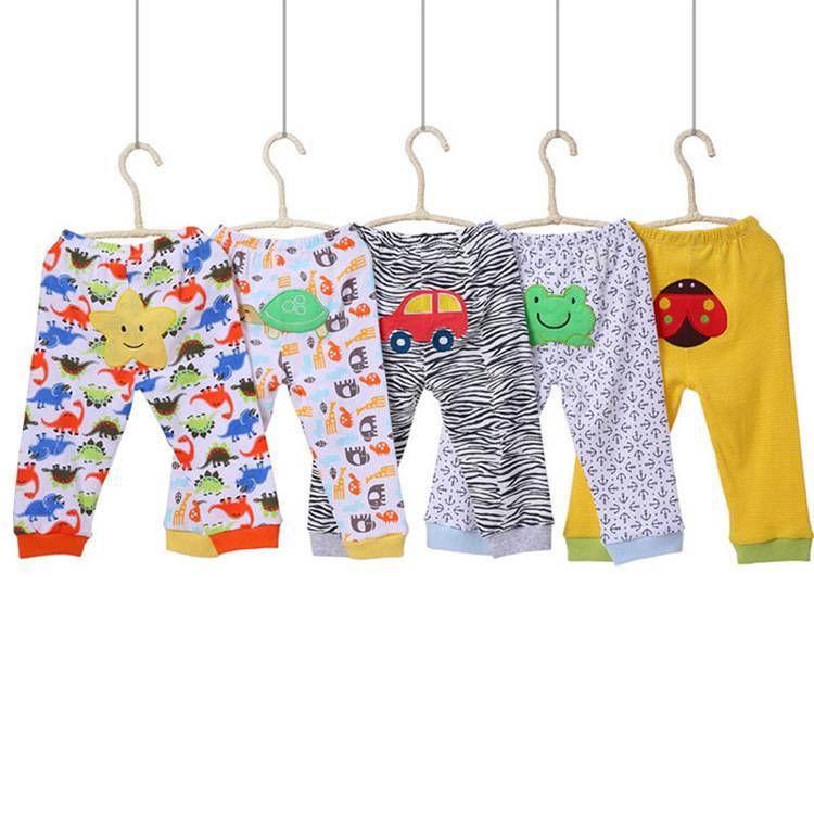 Children's Cartoon Print Leggings 5-Pack - Soft Cotton Pants for Kids