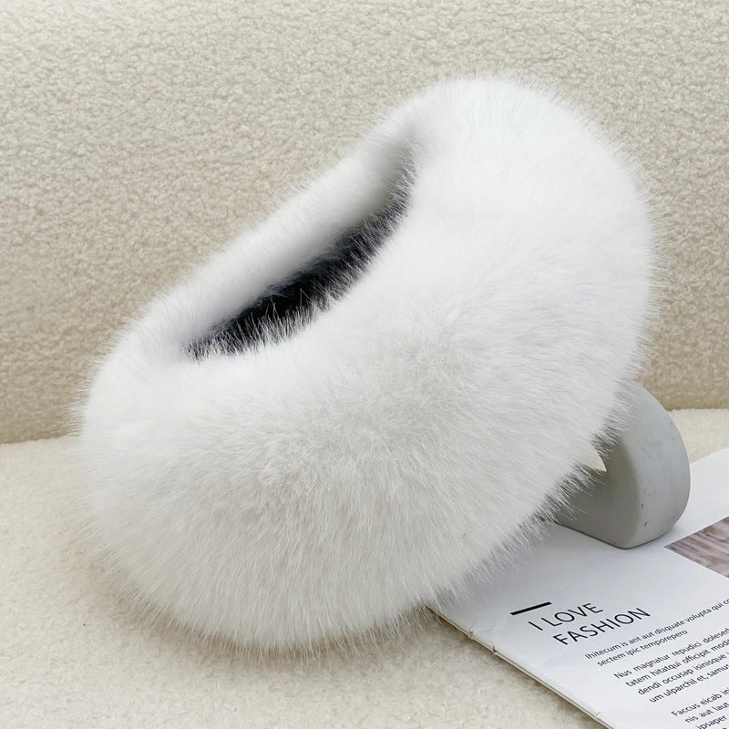 Autumn Winter Fur Hair Ring Hat - Thickened Topless Design