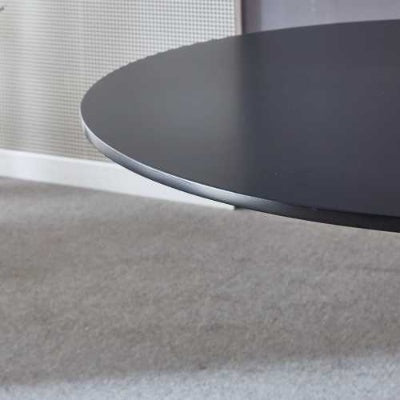 42.1 Black Tulip Table Mid-century Dining Table For 4-6 People With Round Mdf Table Top, Pedestal Dining Table, End Table Leisure Coffee Table