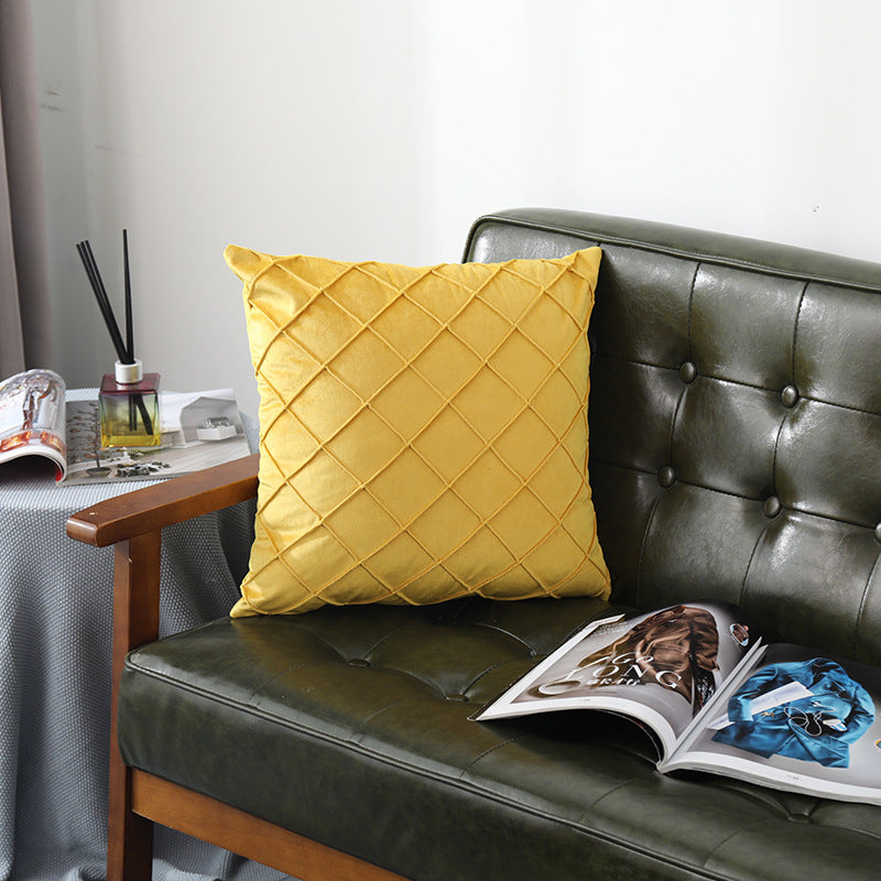 Luxurious Velvet Plaid Pillowcase - Premium Decorative Cushion Cover
