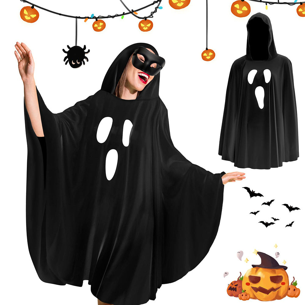 Halloween Women's Hooded Ghost Poncho - Party Costume