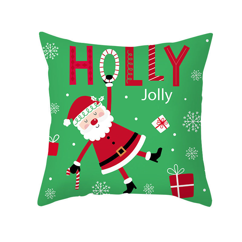 Cartoon Letter Printed French Velvet Cushion Cover
