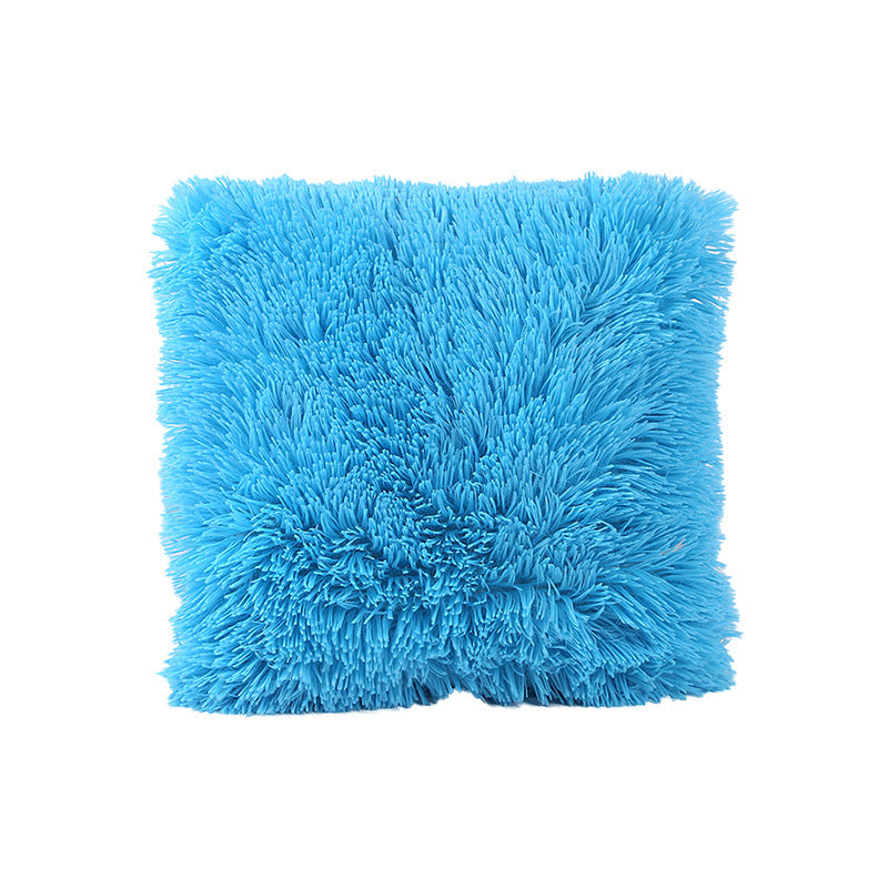 Living Room Bedroom Sea Velvet Solid Color Cushion Cover