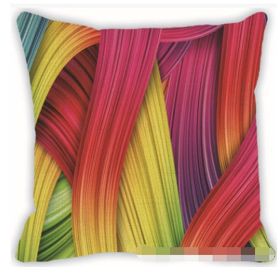 Colorful geometric pattern linen hug pillowcase car sofa cushion cover