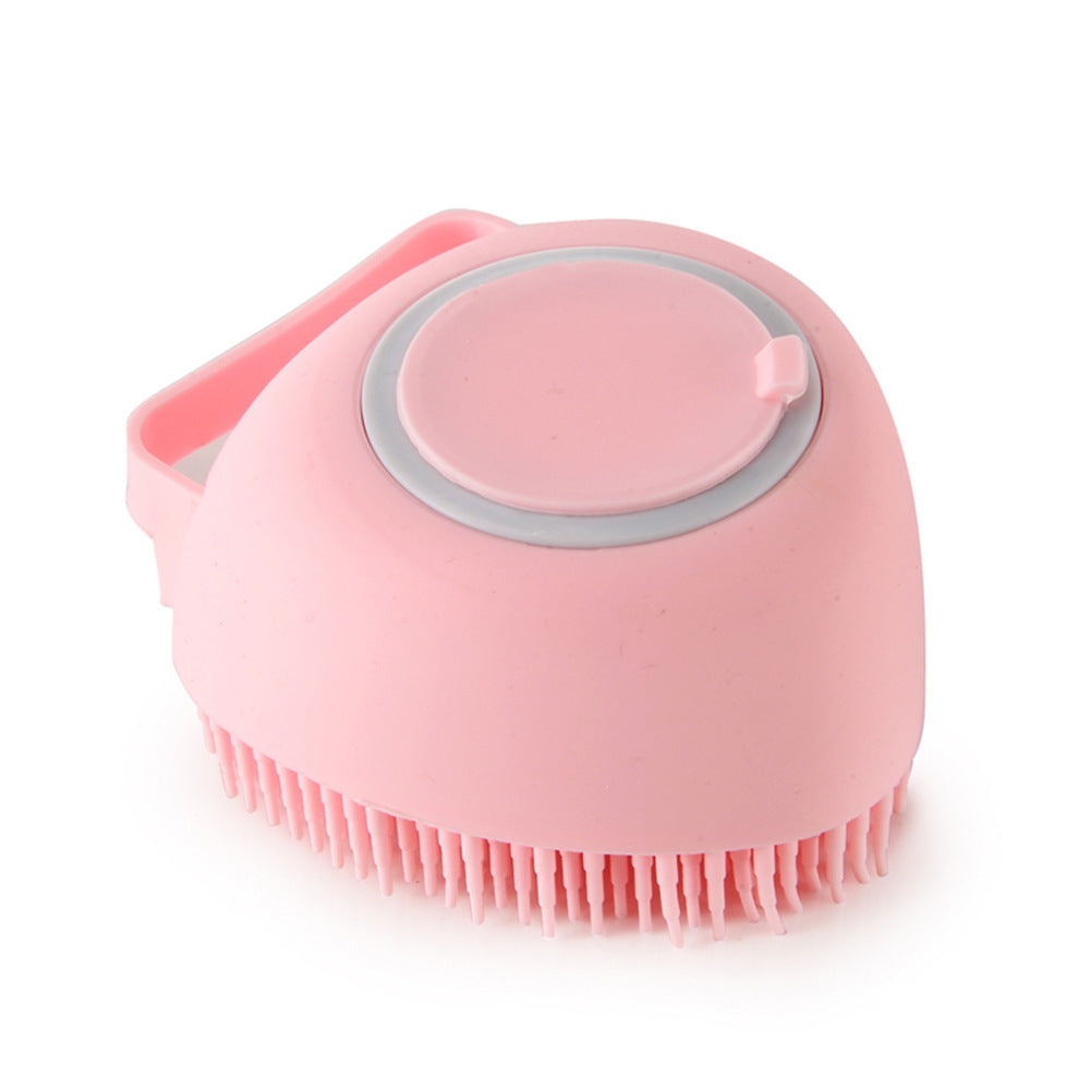 Silicone Dog Bath Massage Gloves Brush - Pet Grooming Tool with Shampoo Dispenser for Dogs & Cats